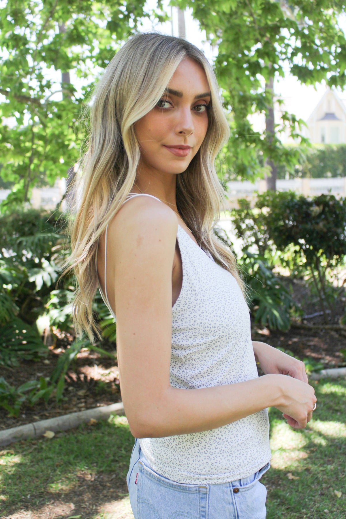 Women's V Neck Leopard Print Cami Top