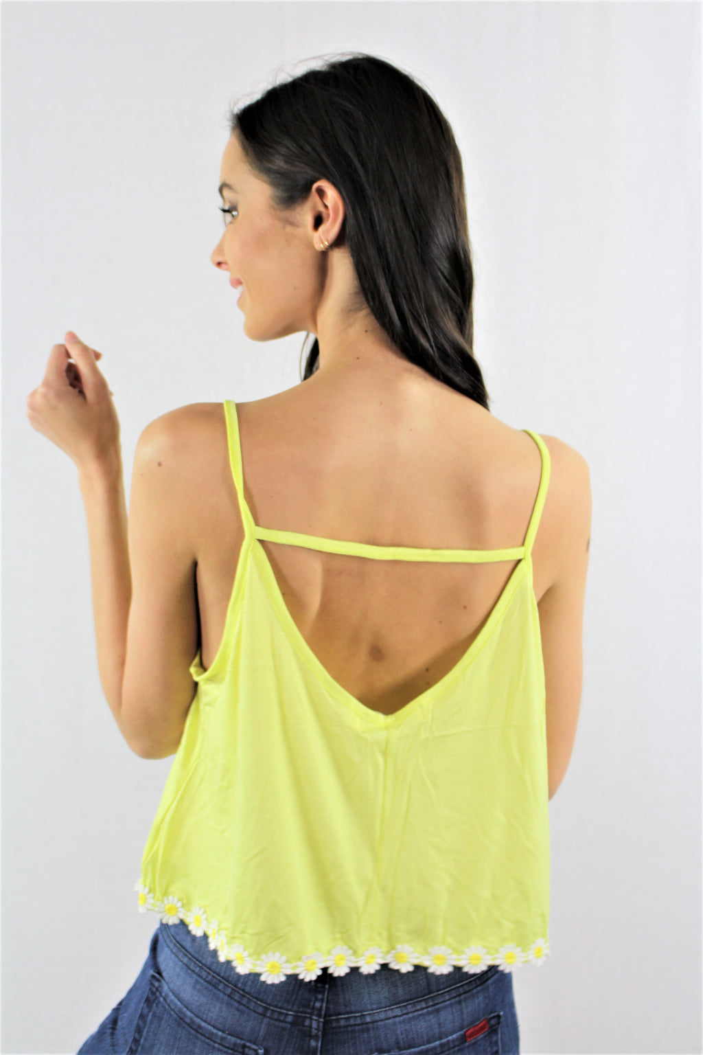 Women's Sleeveless Crop Top with Floral Detail