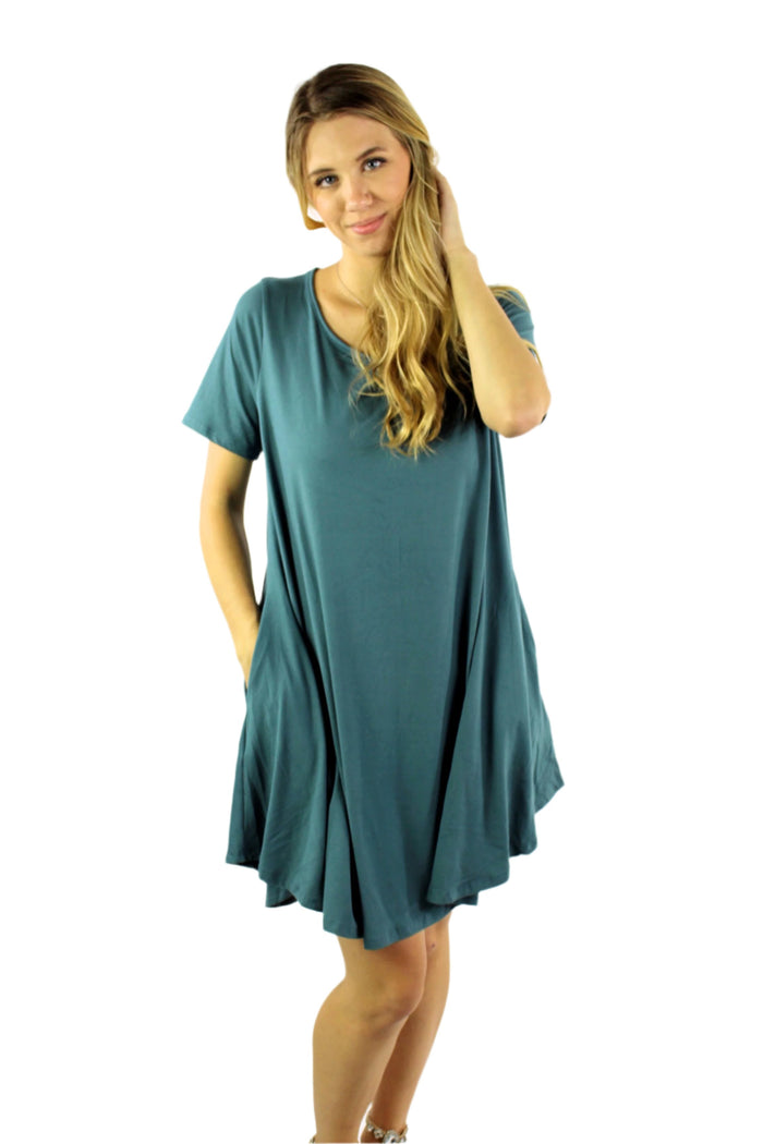 Women's Short Sleeve Pocket Dress