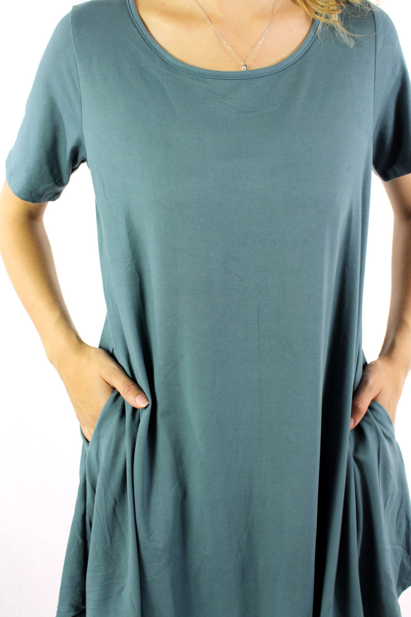 Women's Short Sleeve Pocket Dress