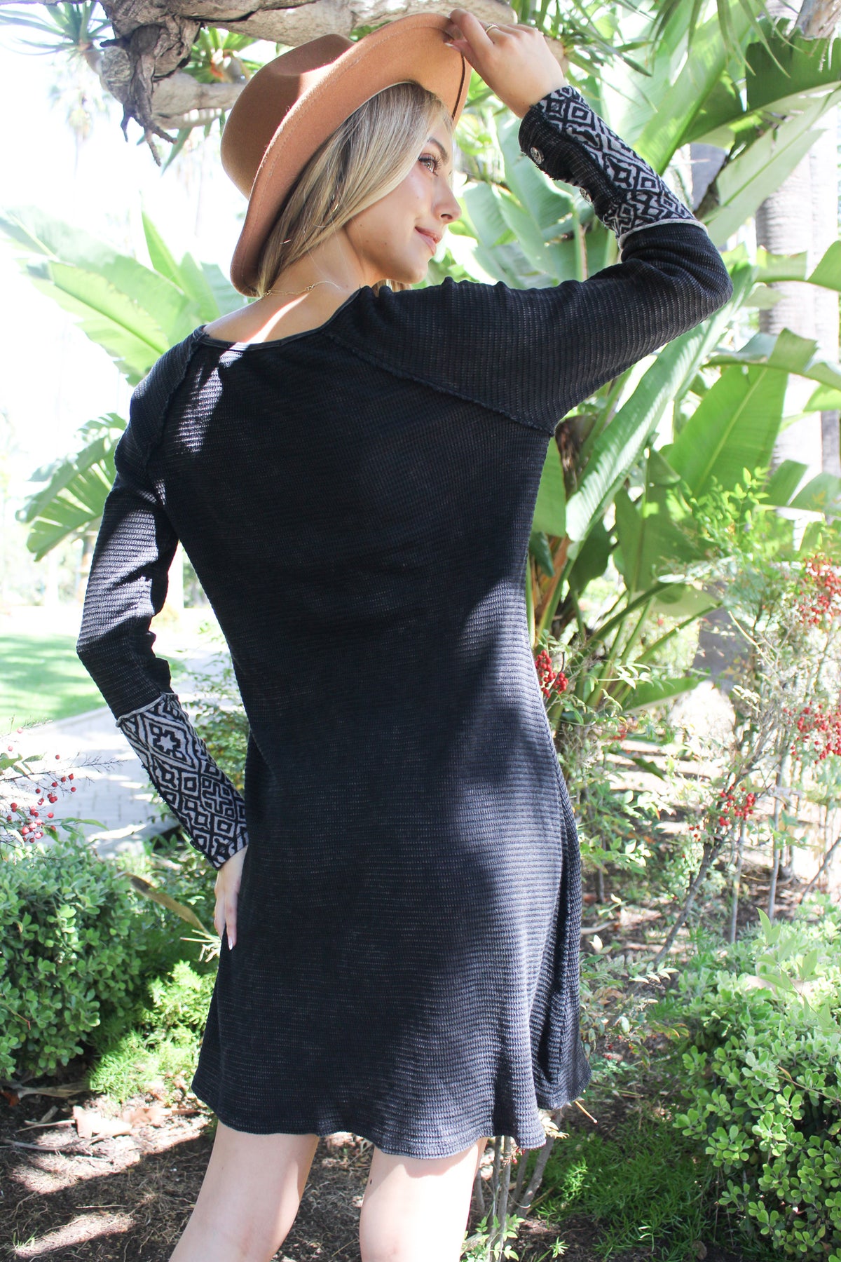 Women's Raglan Long Sleeve Mini Dress Women's Raglan Long Sleeve Mini Dress
