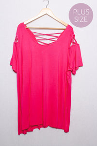 Women's Plus Size Caged Sleeves Casual Dress