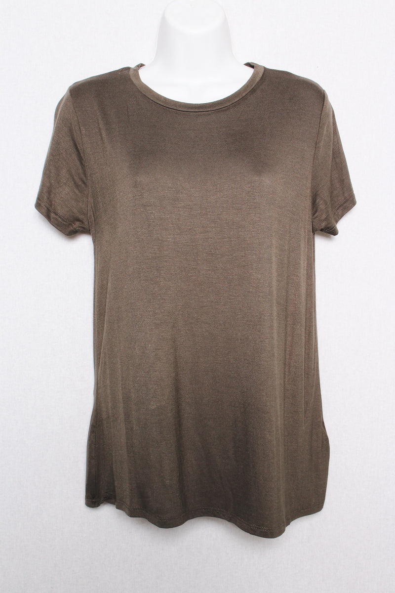 Women's Short Sleeves Crew Neck Basic Flowy Tee