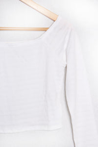 Women's Long Sleeves Off Shoulder Knit Crop Top
