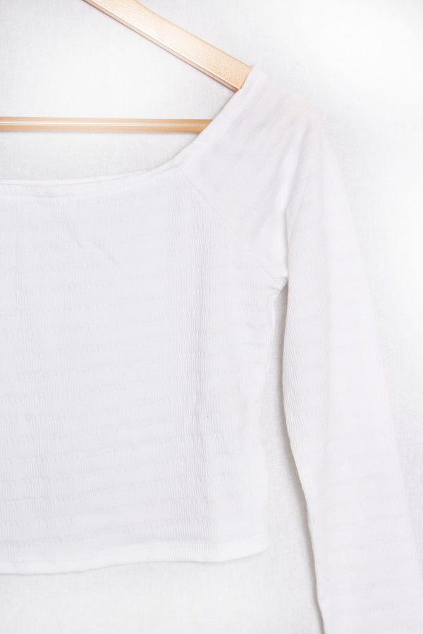 Women's Long Sleeves Off Shoulder Knit Crop Top