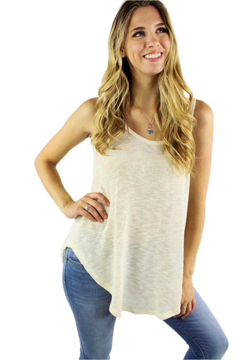 Women's Round Neck Hi Low Tank Top