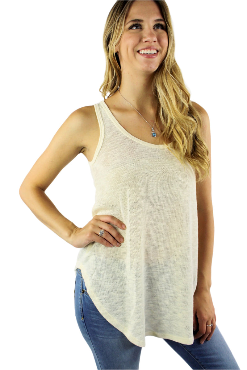 Women's Round Neck Hi Low Tank Top