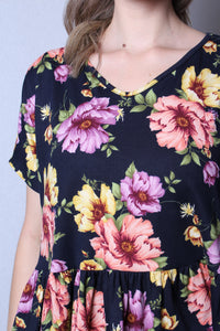 Women's Short Sleeve Printed Peplum Top