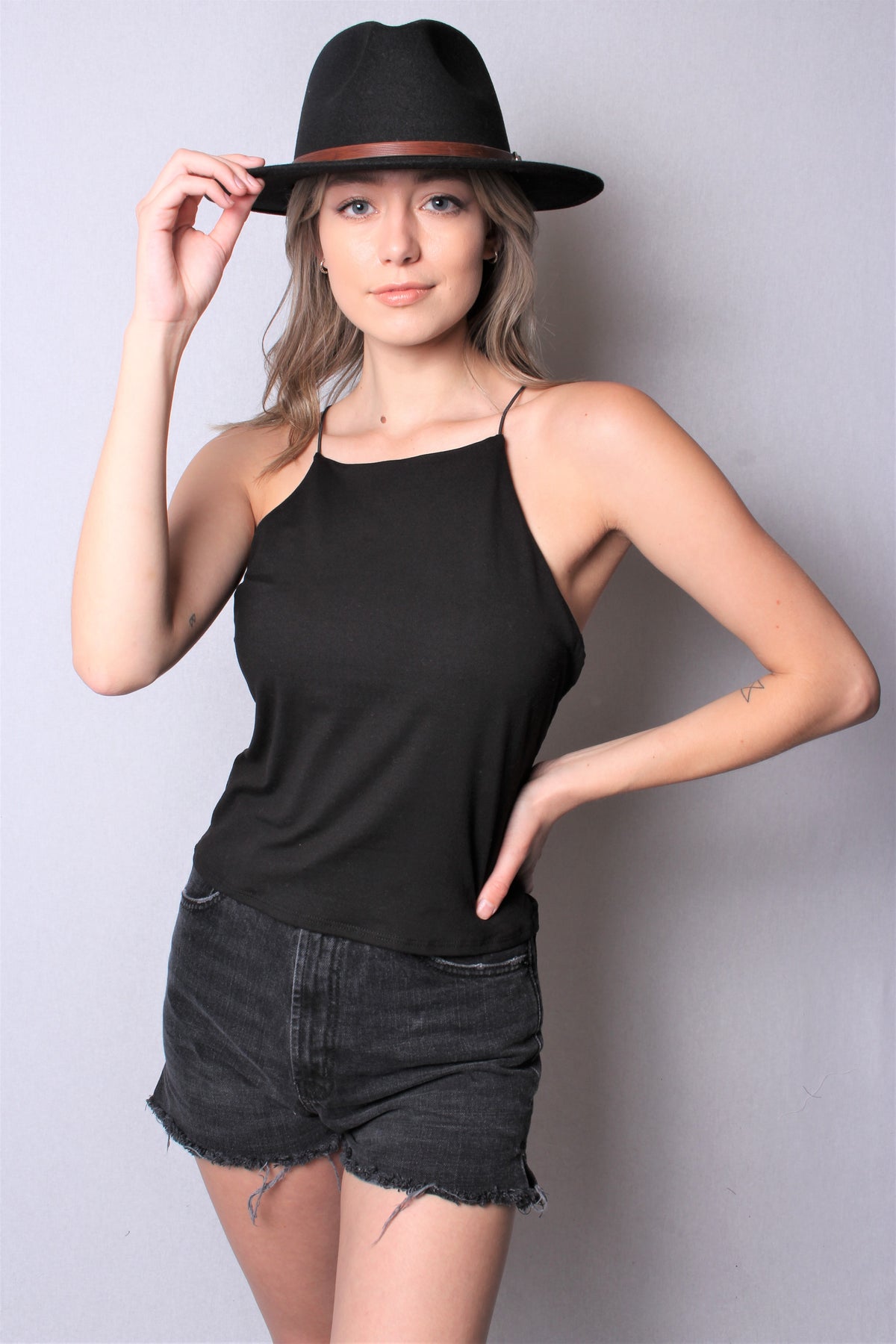 Women's Solid Halter Tank Top