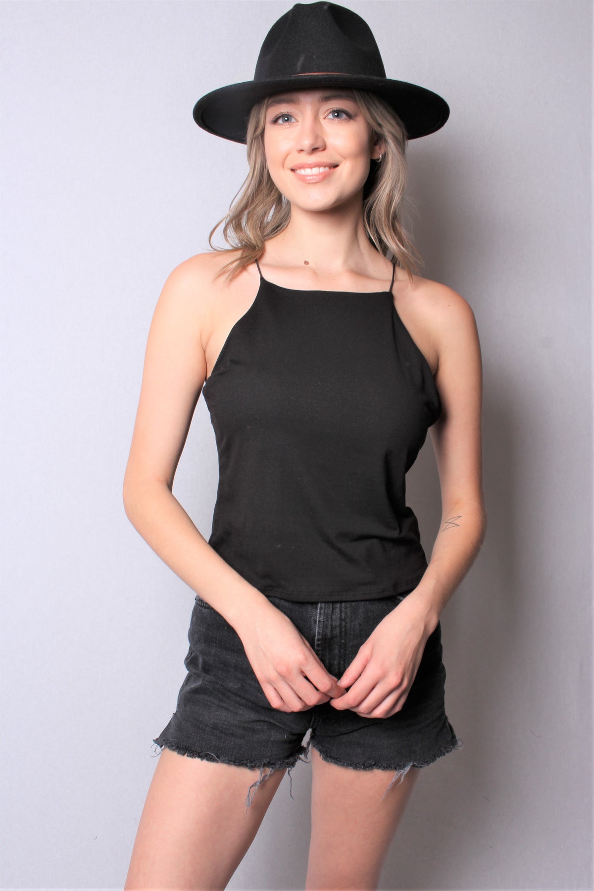 Women's Solid Halter Tank Top