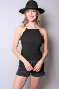 Women's Solid Halter Tank Top
