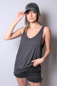 Women's Sleeveless Loose Fit V Neck Tank Top