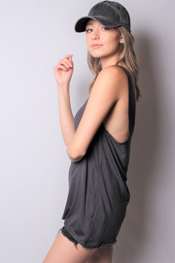 Women's Sleeveless Loose Fit V Neck Tank Top