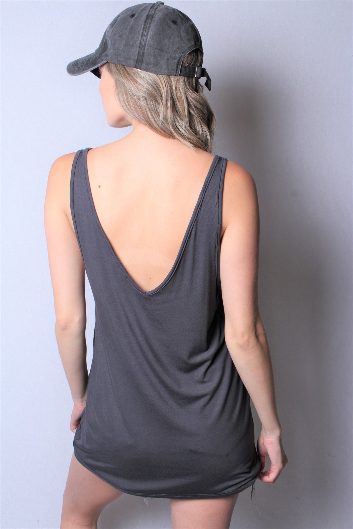 Women's Sleeveless Loose Fit V Neck Tank Top