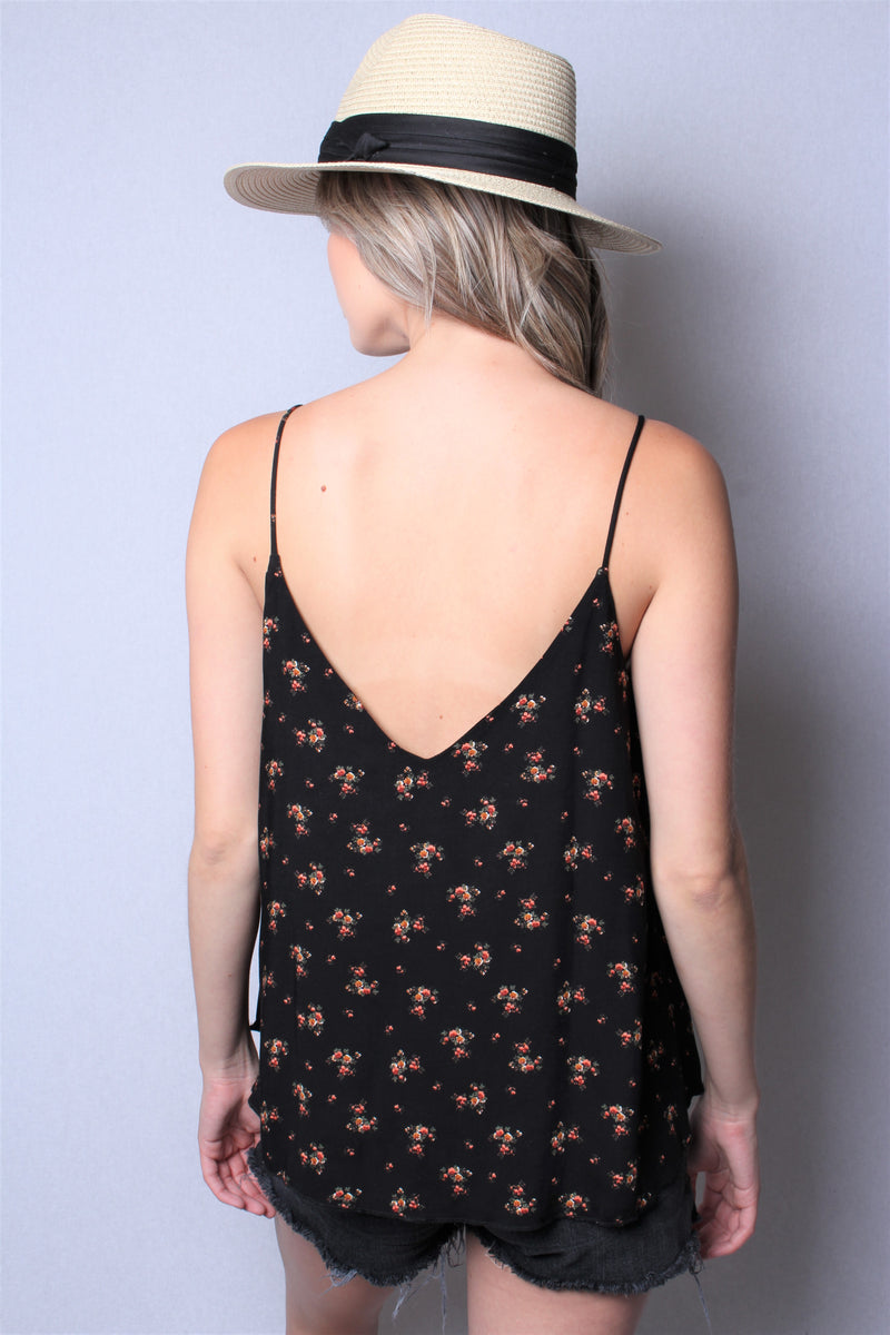 Women's Strappy Tank Top with Floral Print