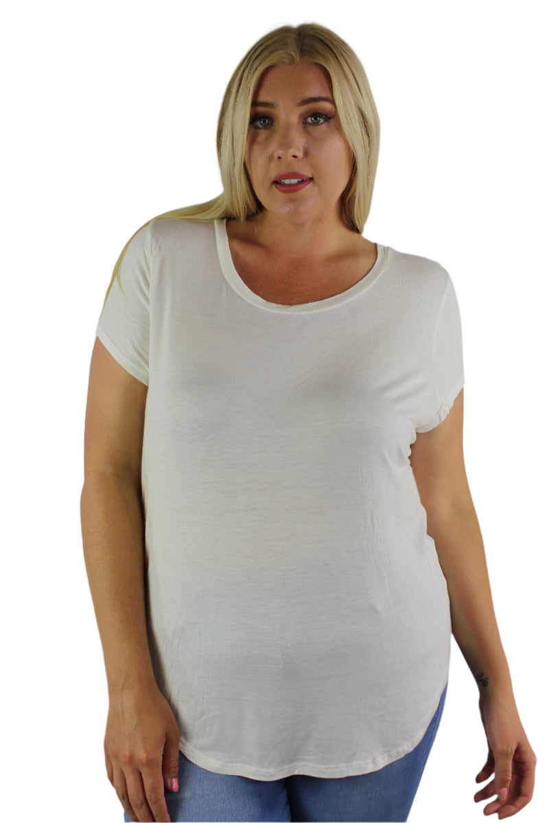 Women's Plus Size Short Sleeve Hi Low Top