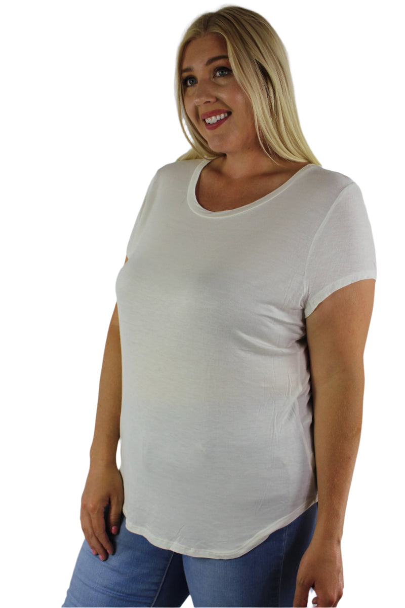 Women's Plus Size Short Sleeve Hi Low Top