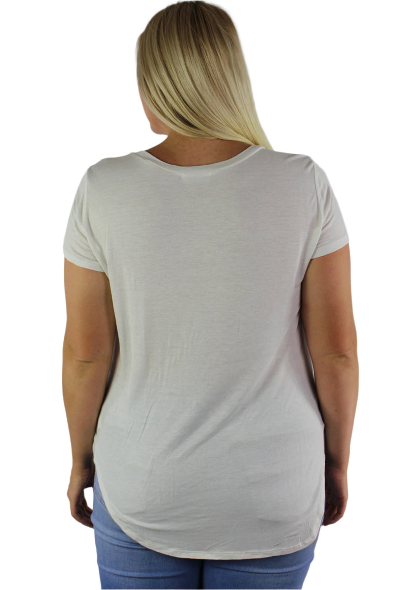 Women's Plus Size Short Sleeve Hi Low Top