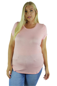 Women's Plus Size Short Sleeve Hi Low Top