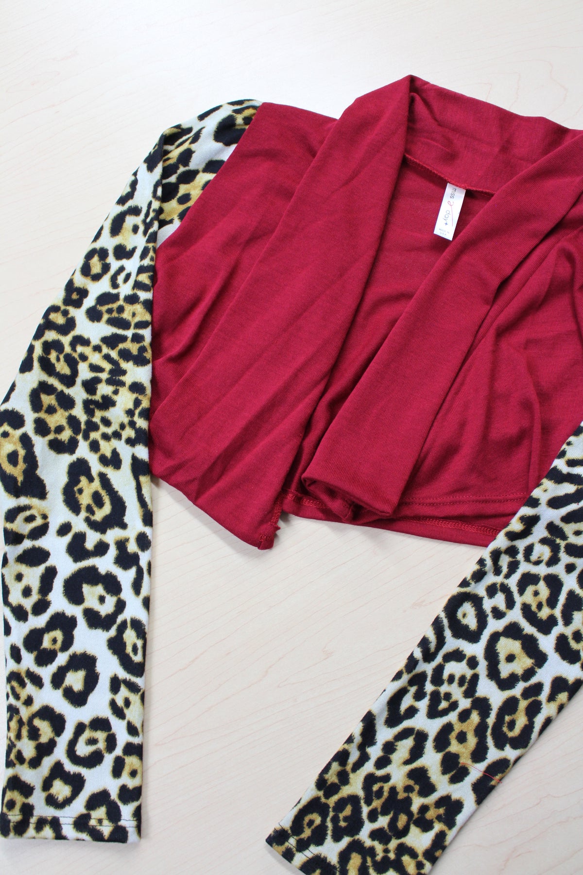 Women's Animal Print Sleeve Crop Cardigan