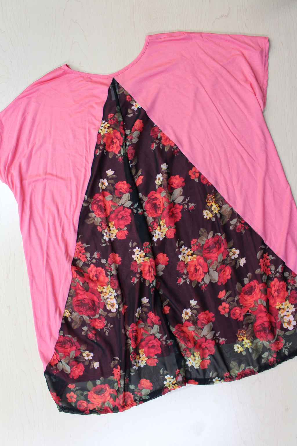 Women's Short Sleeve Top with Floral Detail