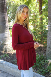 Women's Solid Longsleeve Top with Criss Cross Front