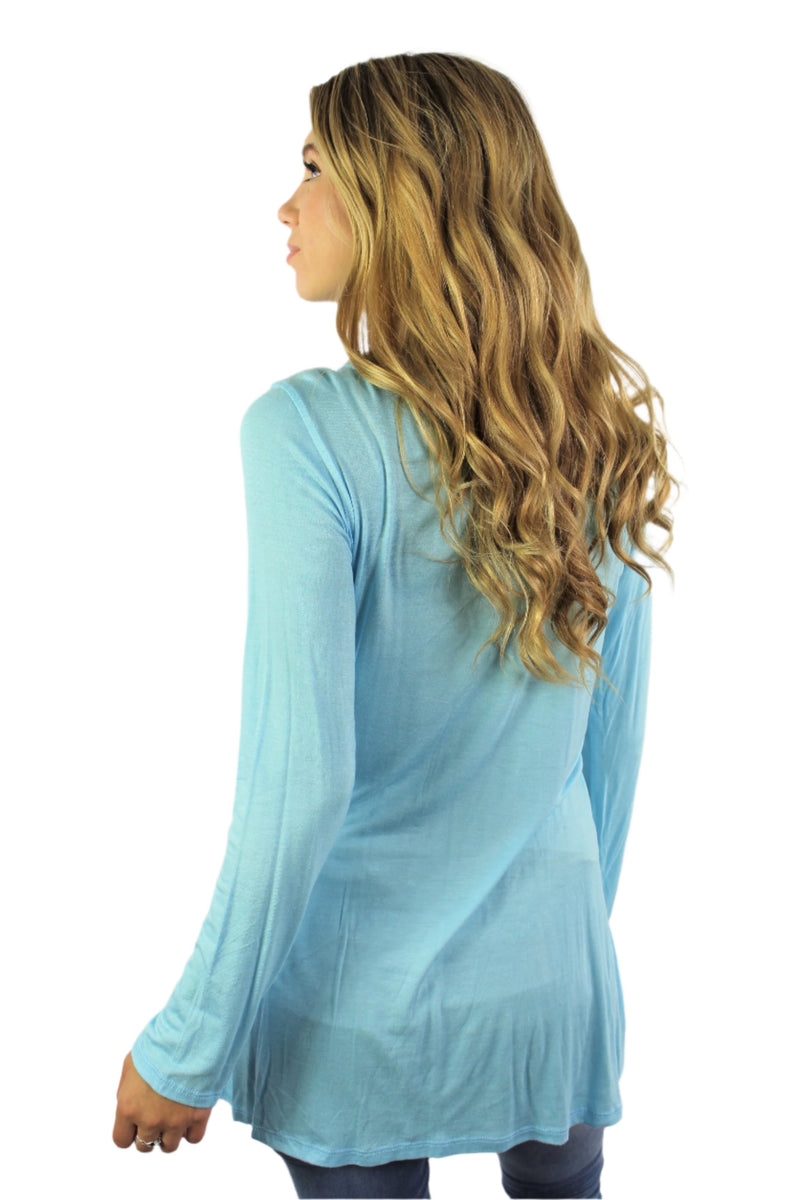 Women's Long Sleeve Keyhole Tunic Top