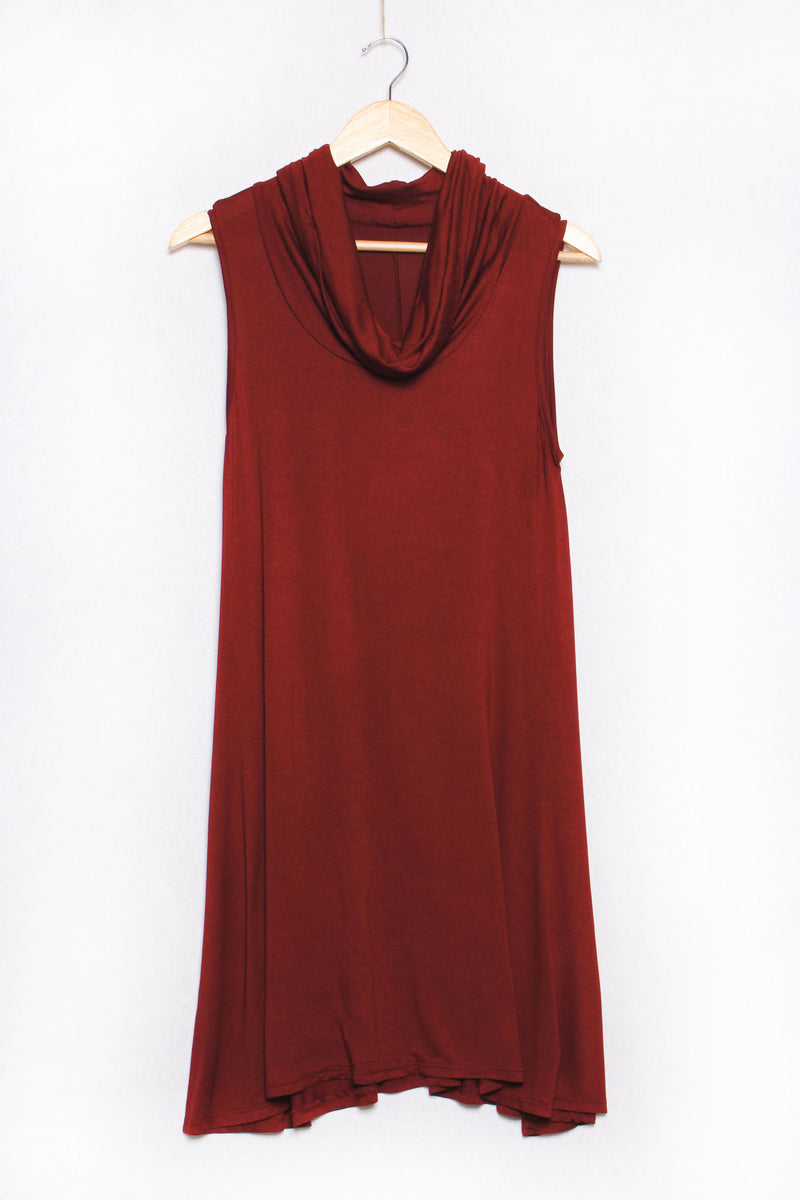 Women's Sleeveless Cowl Neck Dress