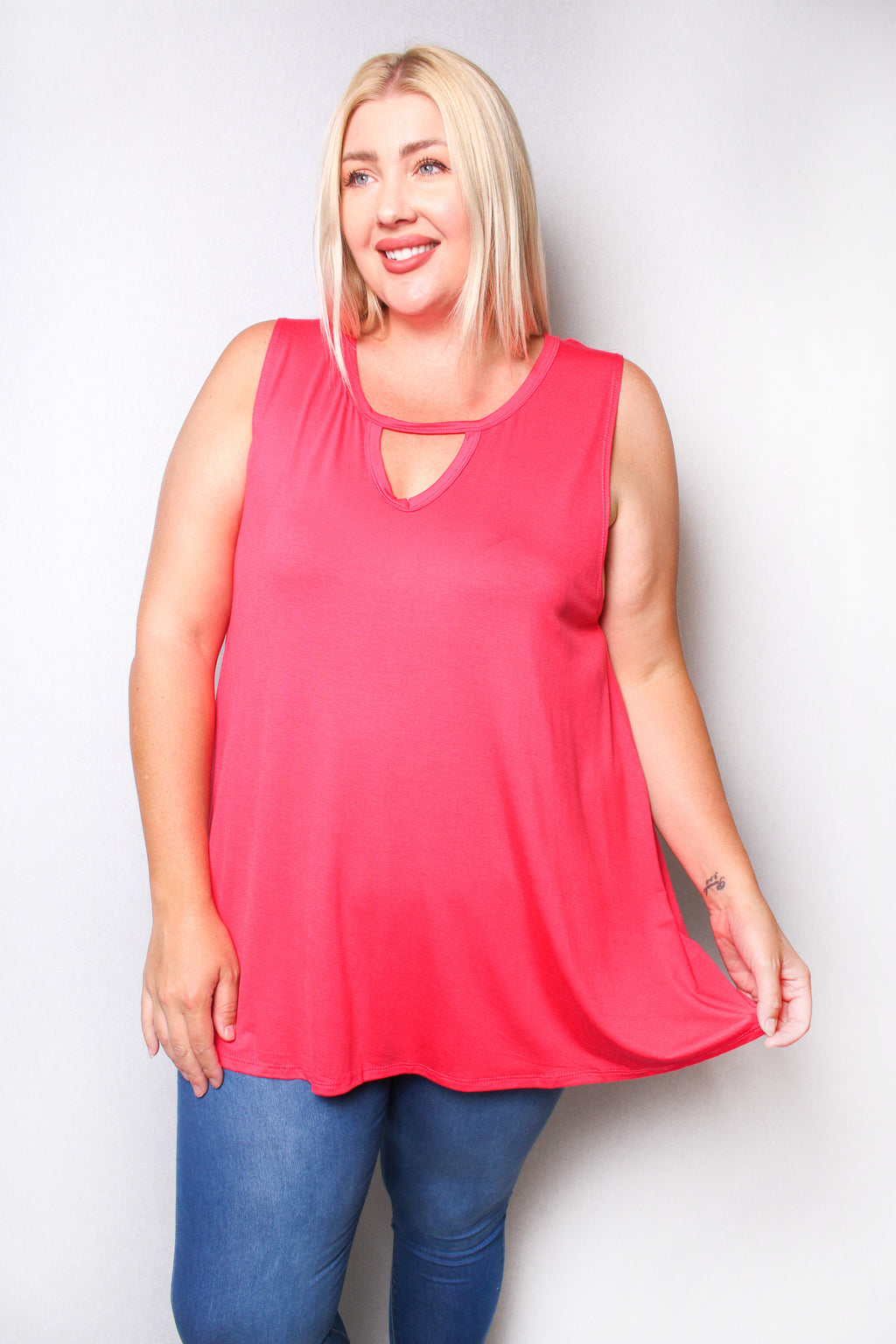Women's Plus Keyhole Tank Top