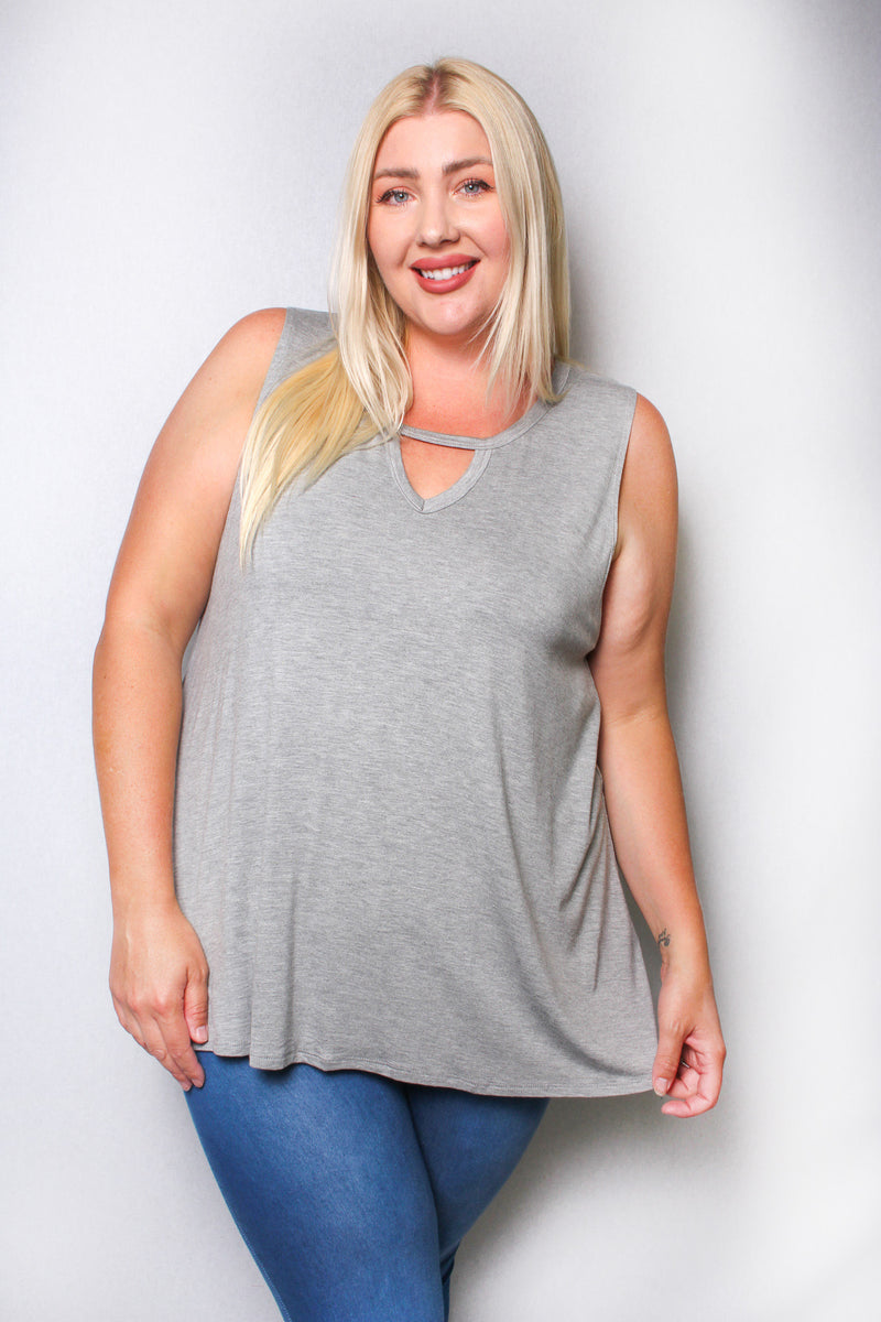 Women's Plus Keyhole Tank Top