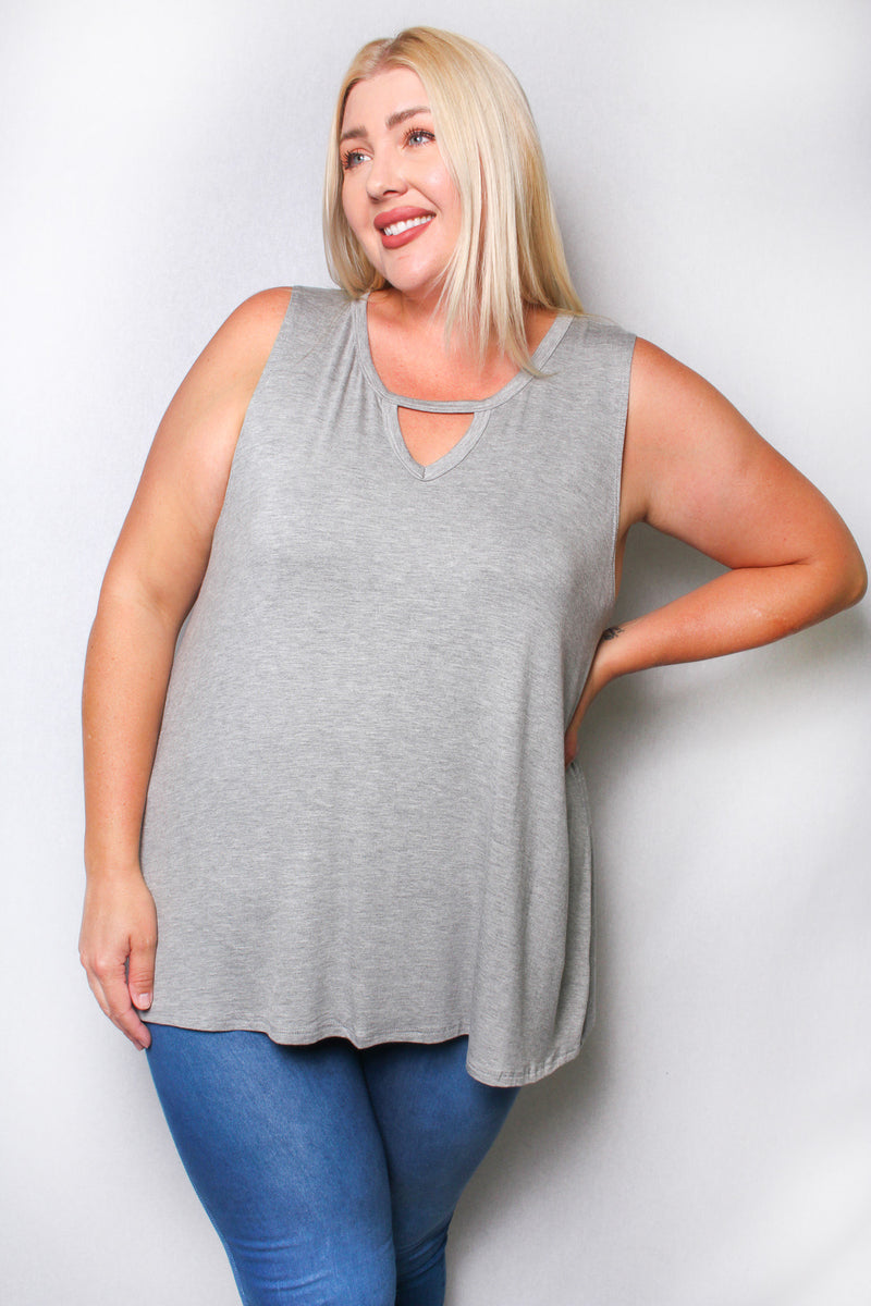 Women's Plus Keyhole Tank Top