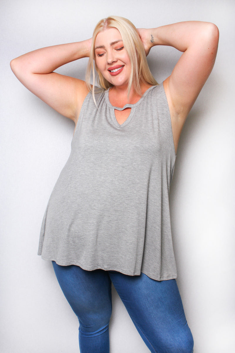 Women's Plus Keyhole Tank Top