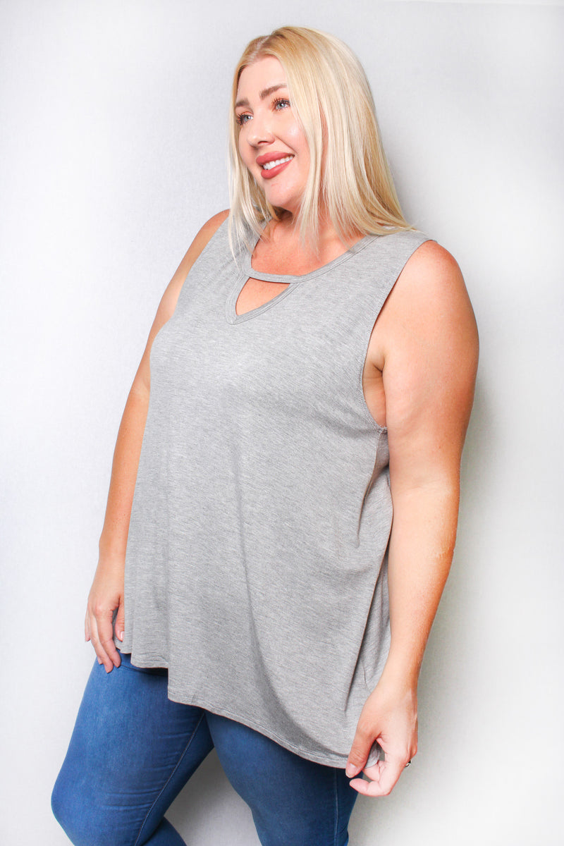 Women's Plus Keyhole Tank Top