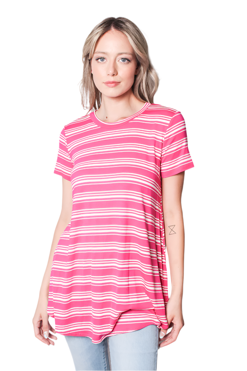 Women's Crew Neck Stripes Shirt