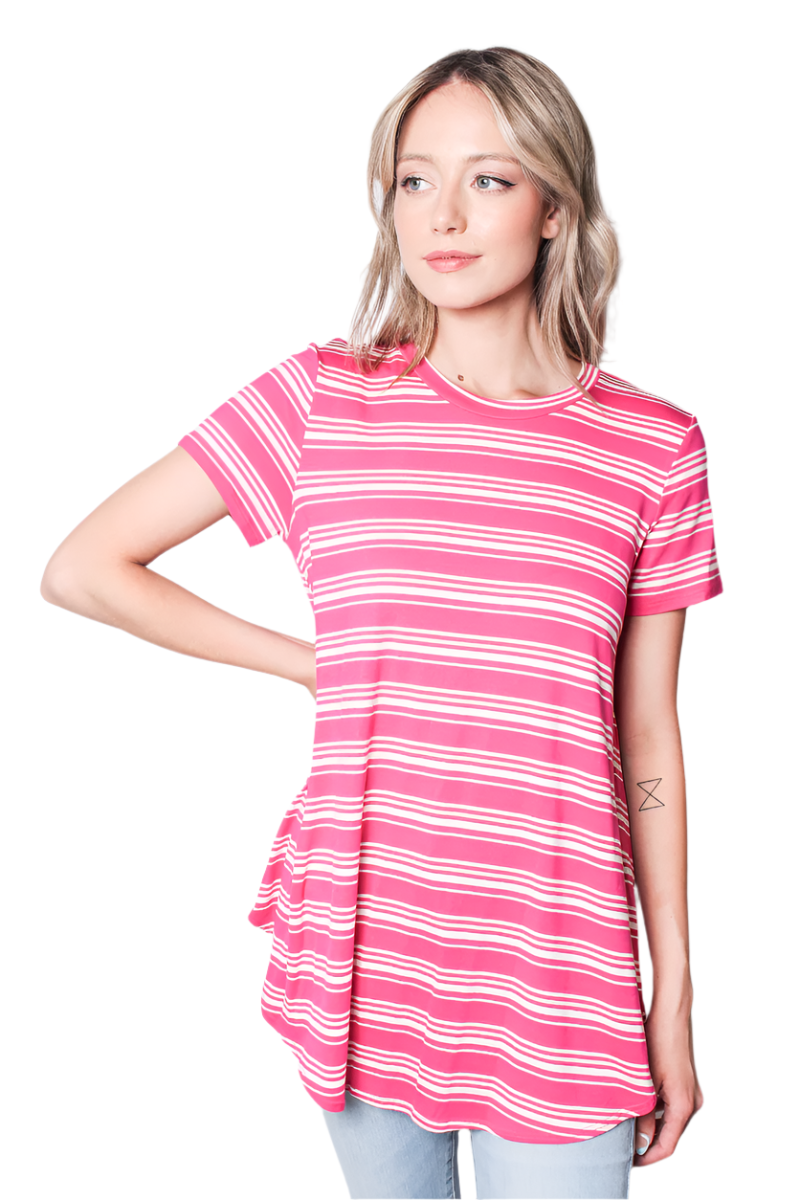 Women's Crew Neck Stripes Shirt