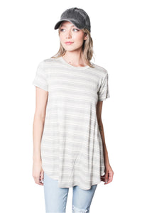 Women's Crew Neck Stripes Shirt