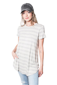 Women's Crew Neck Stripes Shirt