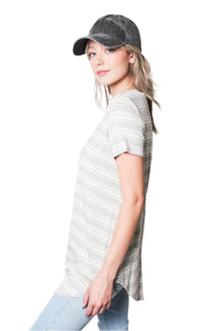 Women's Crew Neck Stripes Shirt