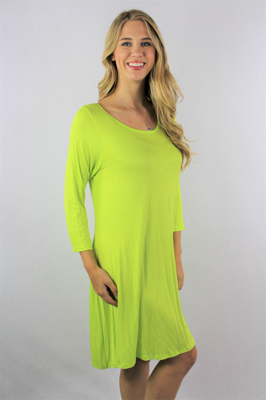wholesale tunic dress in neon green