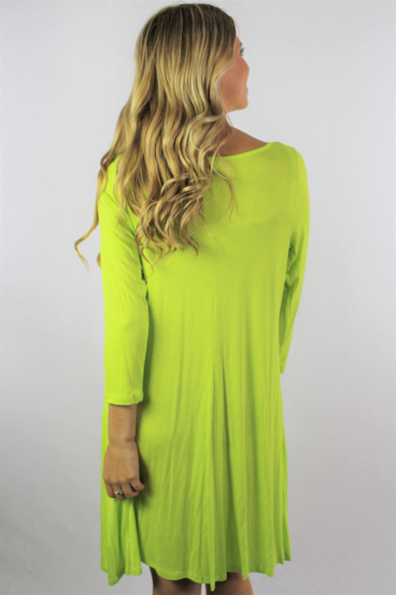 wholesale tunic dress in neon green