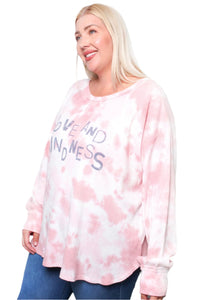 Women's Plus Long Sleeves Waffle Graphic Top