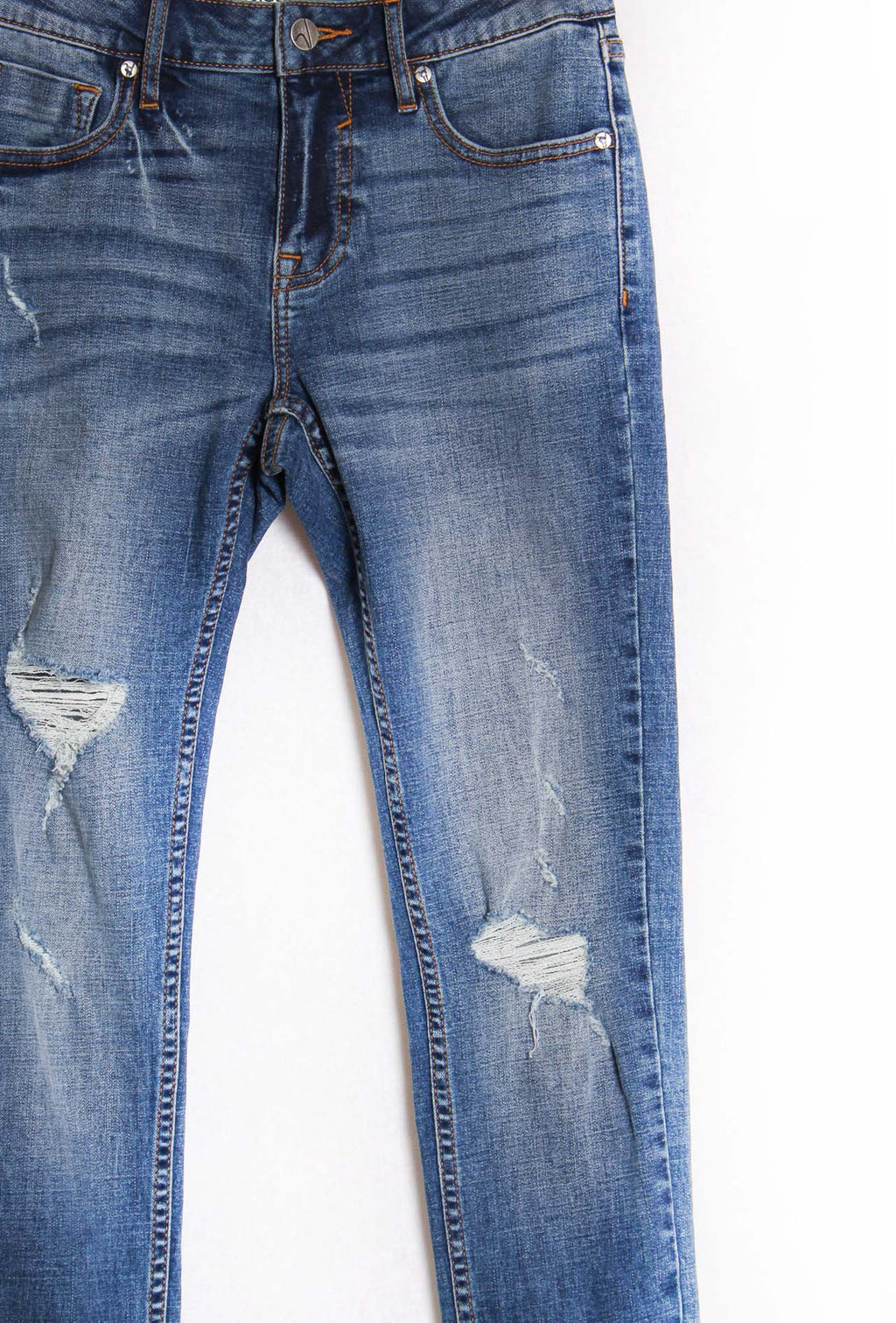 Women's High Waisted Tattered Folded Skinny Jeans