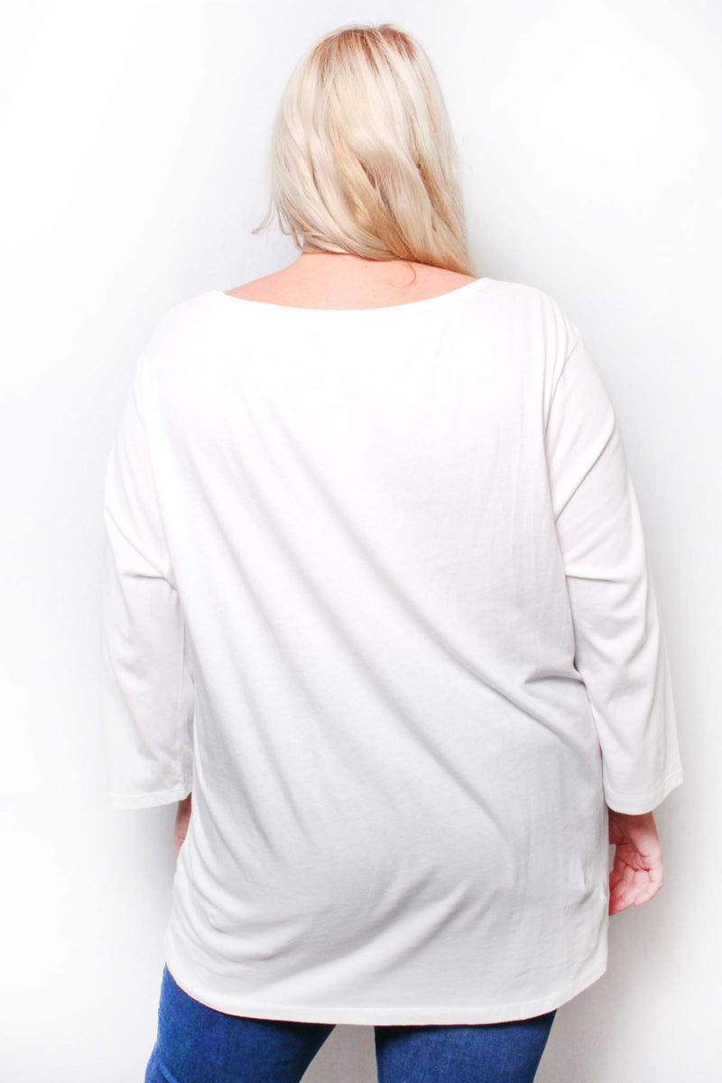 Women's Plus Long Sleeve Round Neck Basic Top