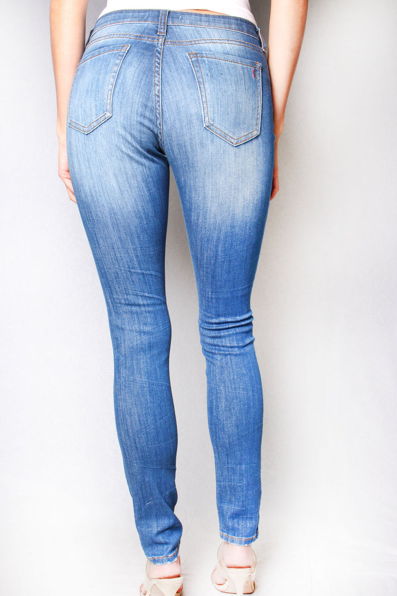 Women's Midrise Ripped Skinny Jeans