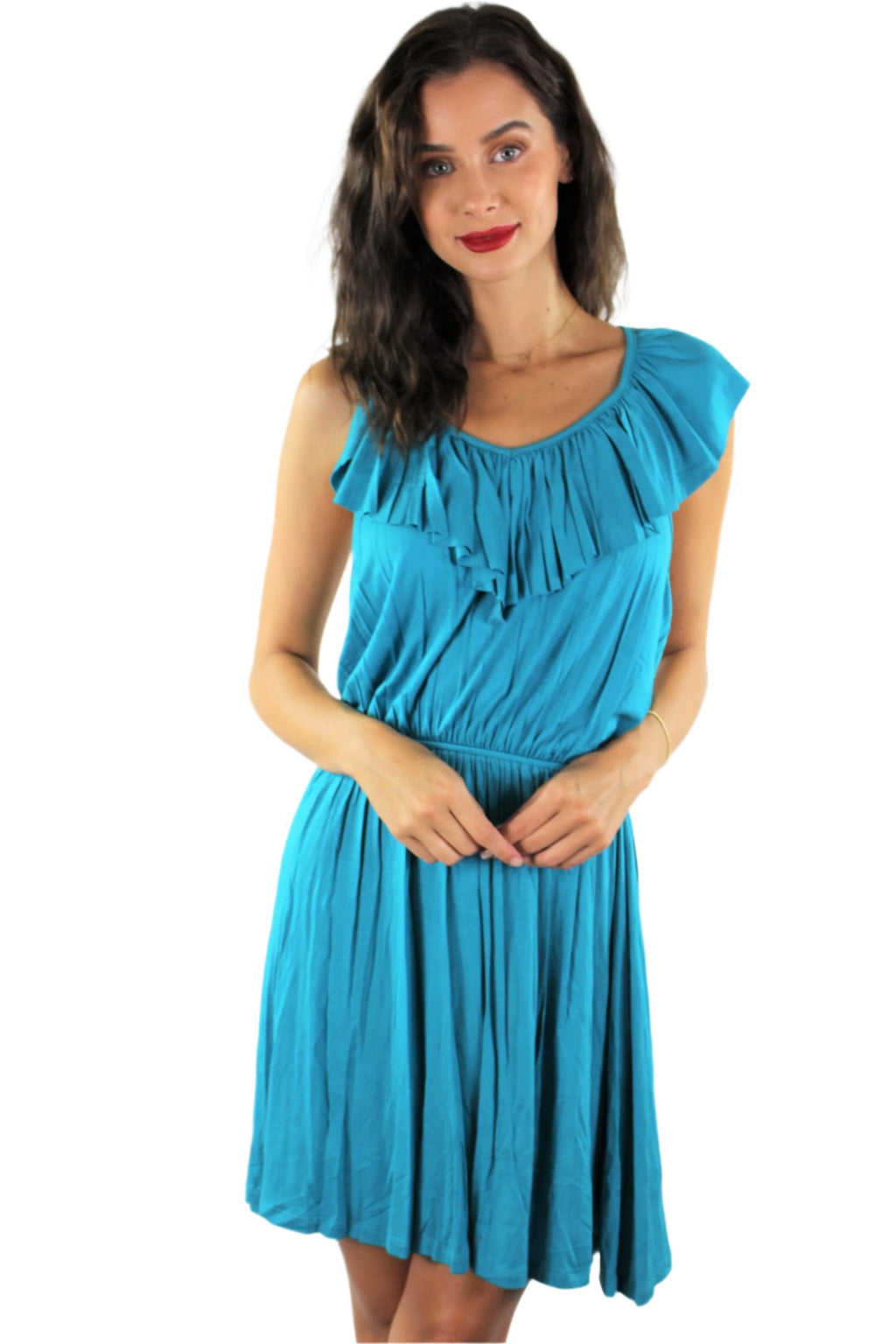 wholesale women's mini dress in teal