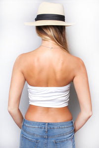Women's Solid Ruched Bandana Tube Top