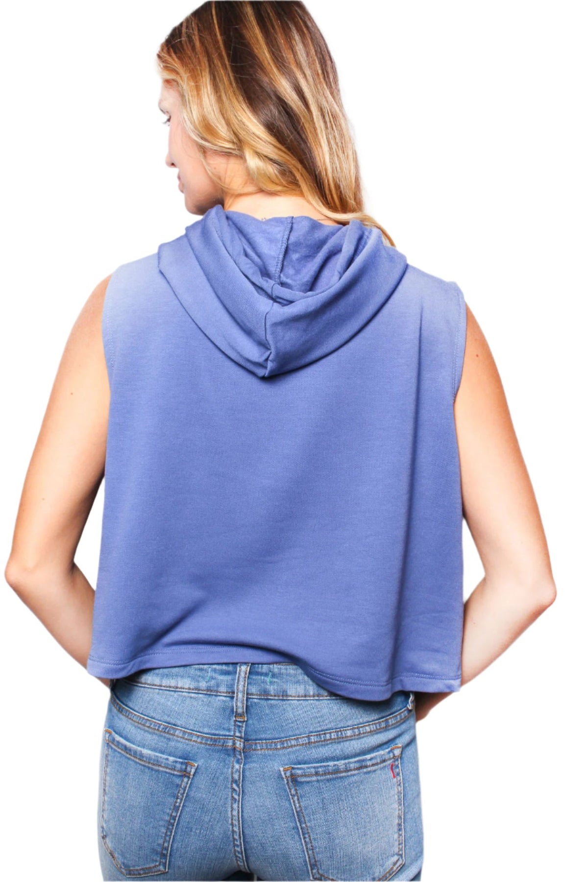 Women's Sleeveless Drawstring Hooded Top