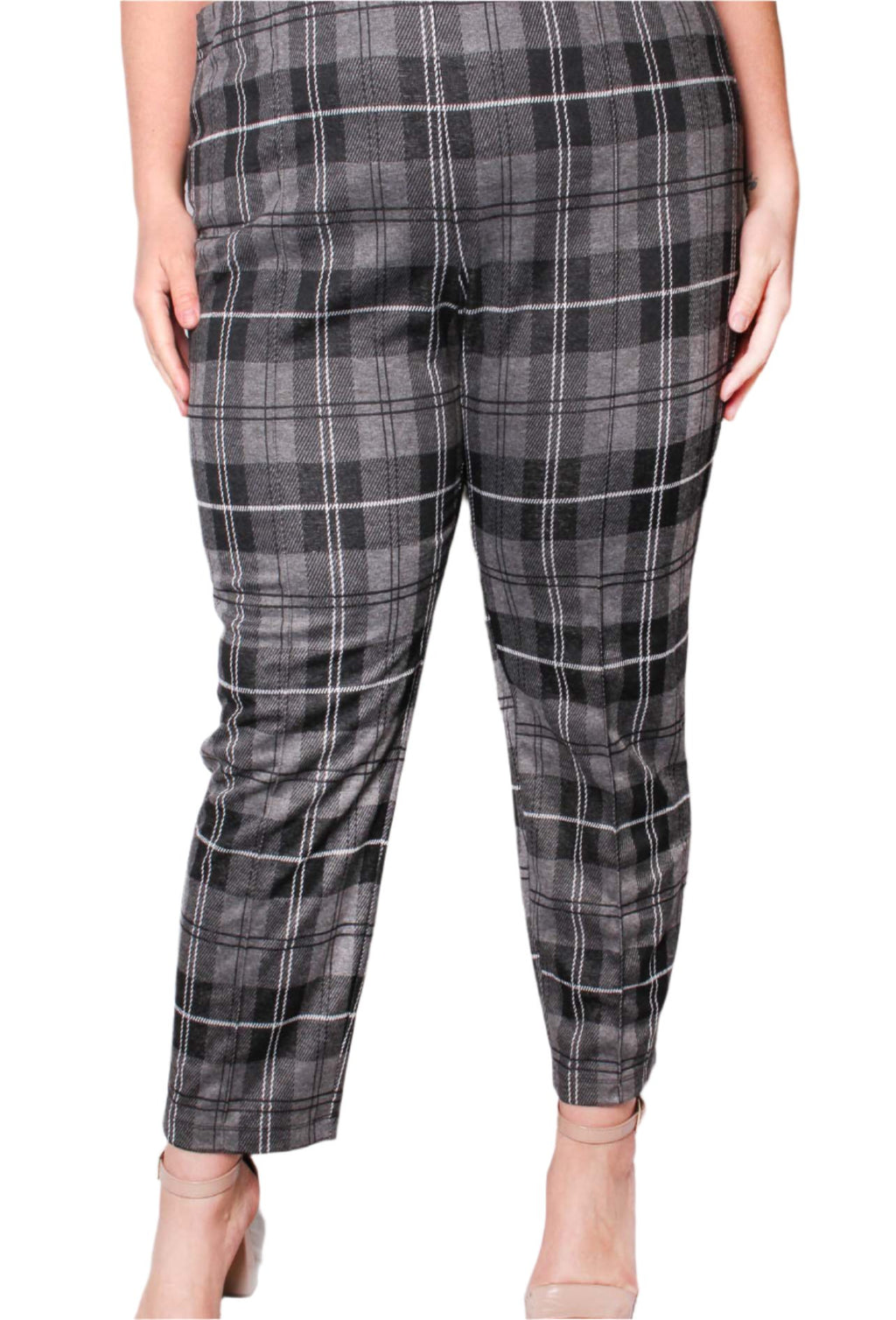 Women's Plus High Waisted Plaid Pants