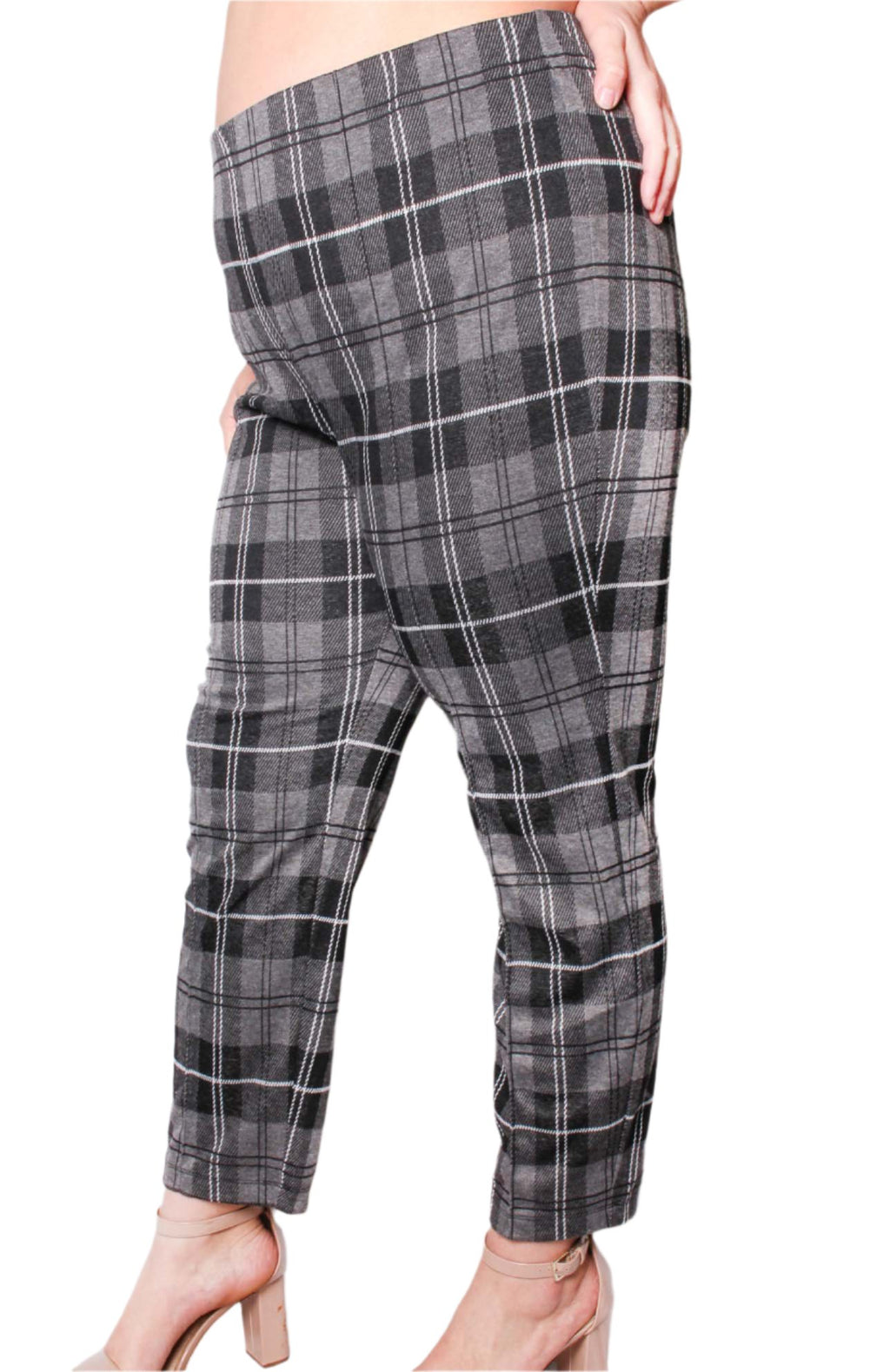 Women's Plus High Waisted Plaid Pants