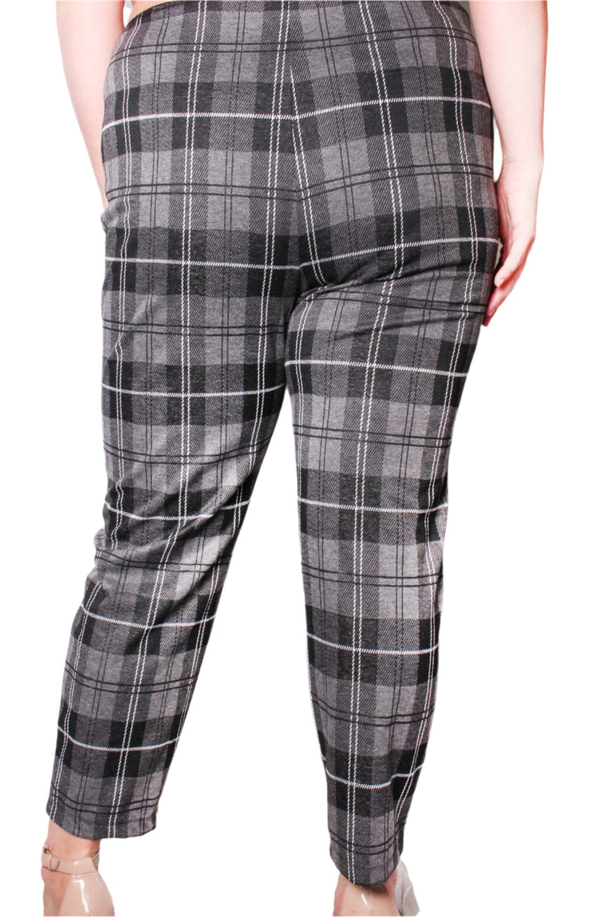 Women's Plus High Waisted Plaid Pants